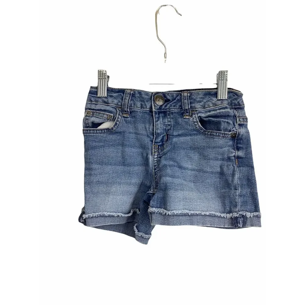 Justice Girls Medium Wash Blue Denim Jean Shorts Kid's Youth Size 8
